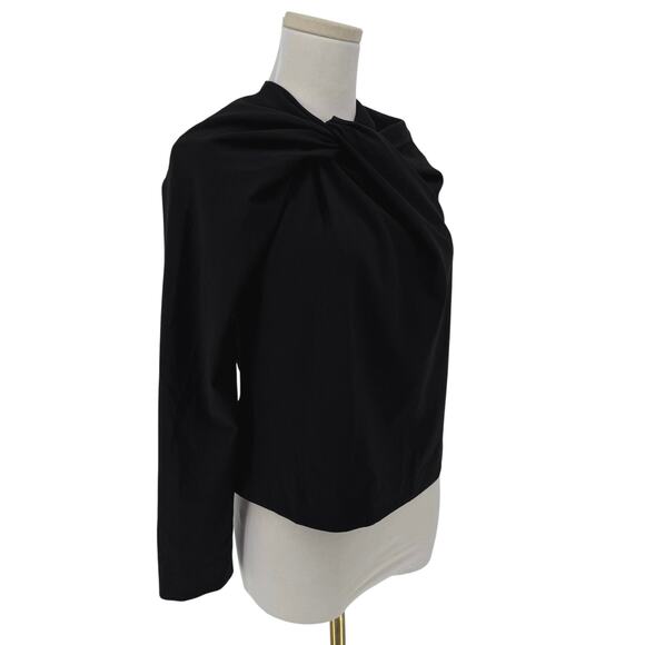 Zara Black Stretch Ponte Professional Top Women's L Cutout Long Sleeve - Picture 3 of 6